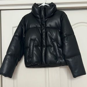 Abercrombie Vegan Leather Mini Puffer